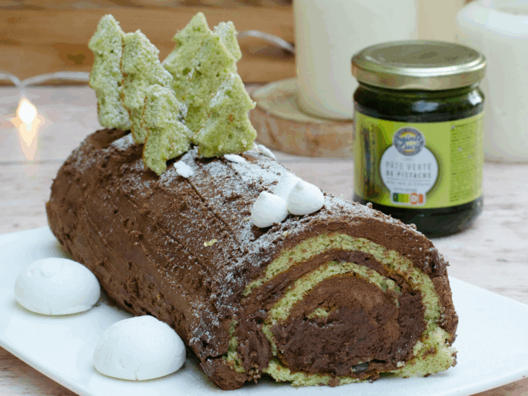 recette buche chocolat pistache