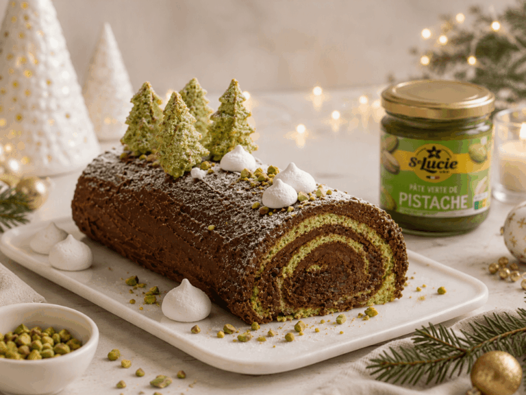 Pistachio Yule Log