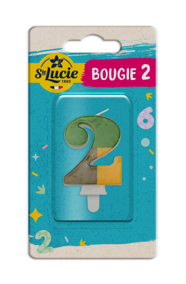 bougie chiffre 2