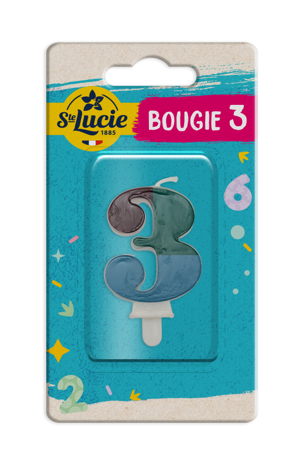Number 3 candle