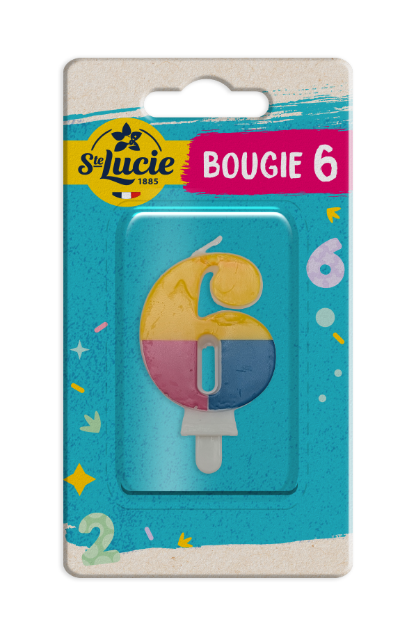 Number 6 candle