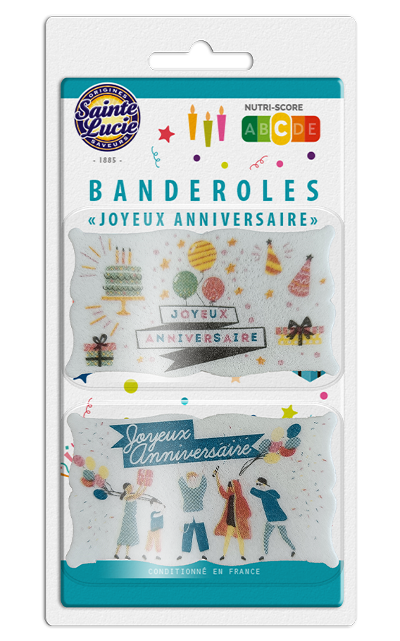 banderoles "joyeux anniversaire"