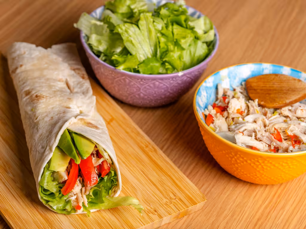 wrap poulet crudités