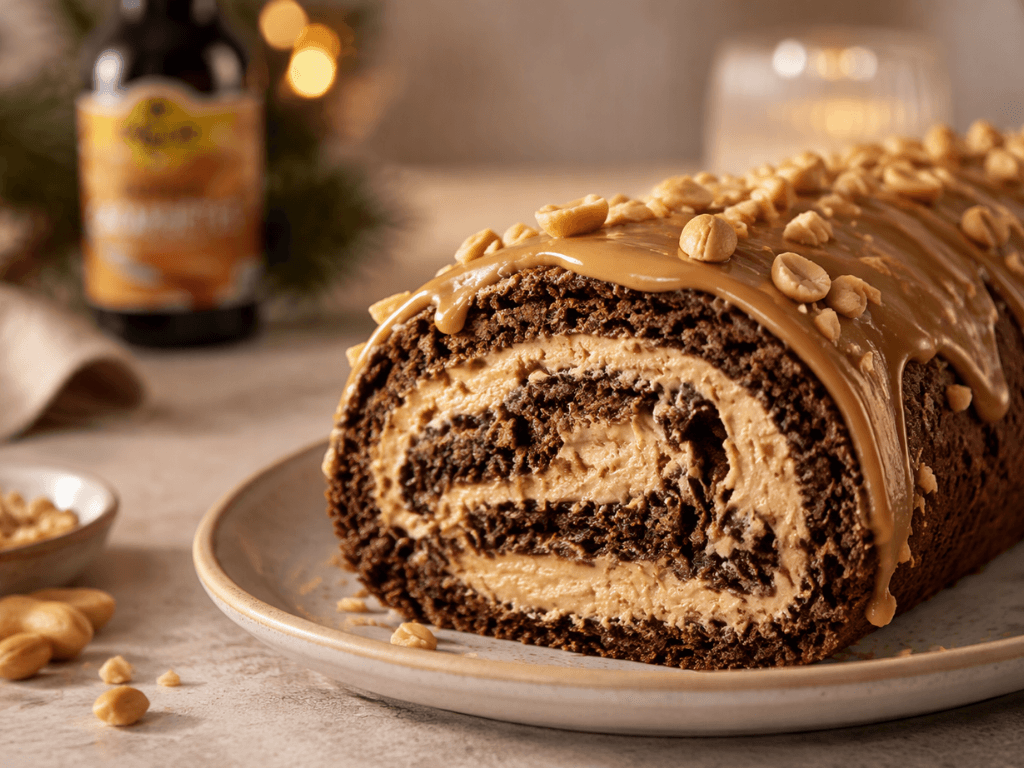 Bûche roulée chocolat & cacahuète